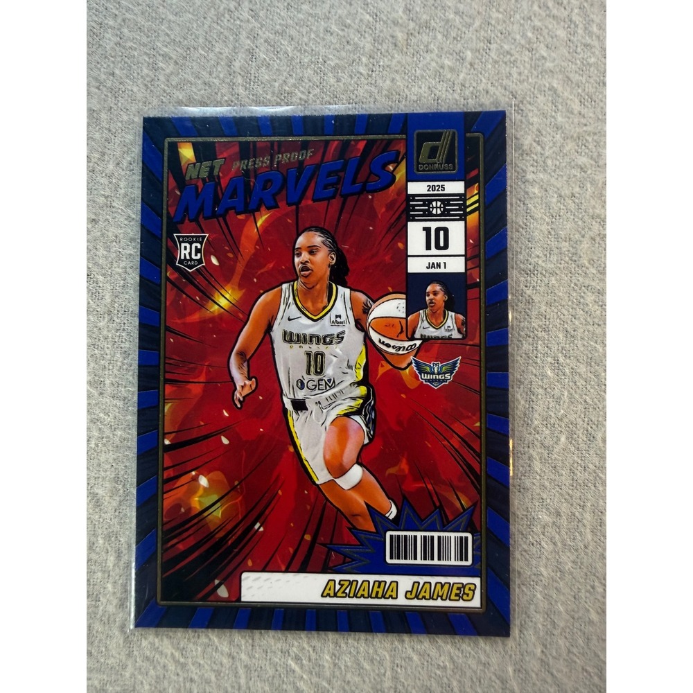 2025 Panini Donruss WNBA Aziaha James RC Net Marvels Press Proof Blue